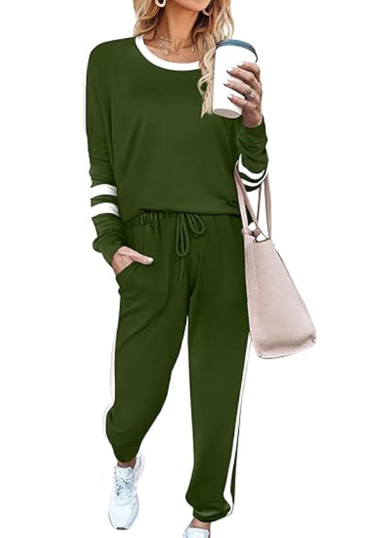 Women's 2 Piece Striped Sweatsuit (Buy 2 Free Shipping)