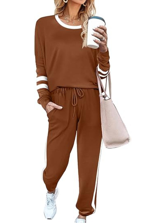 Women's 2 Piece Striped Sweatsuit (Buy 2 Free Shipping)