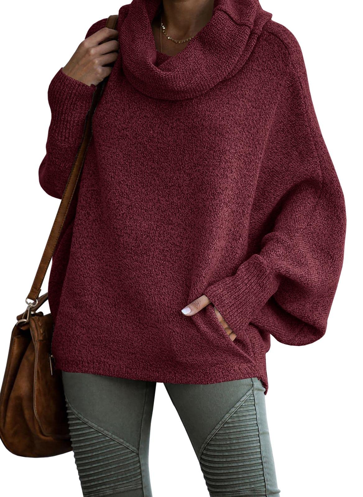Women's Cowl Neck Pullover Sweaters with Pockets (Buy 2 Free Shipping)